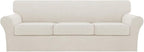 Turquoize 4 Piece Sofa Covers for 3 Cushion Couch Sofa Slipcover Soft Couch by Turquoize