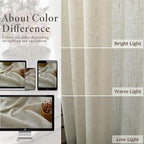 Pitalk 60 Inch Wide Curtains for Living Room 2 Panel Back Tab Pocket Drape Semi - Image 4