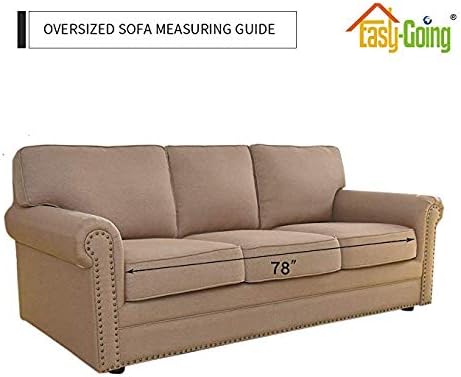Easy-Going Reversible Couch Cover, 3 Cushion Sofa, Camel/Ivory | Machine - Image 6