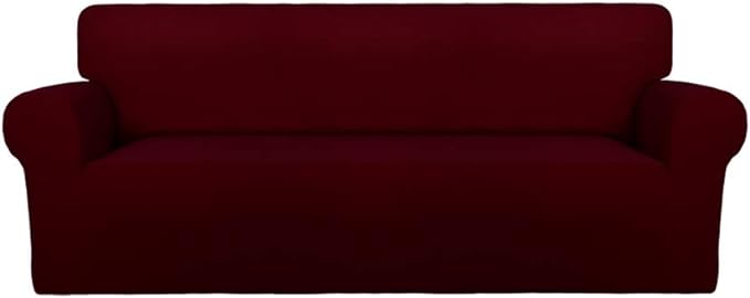 PureFit Stretch Couch Covers for Sofa Large Sofa Slipcovers Wine | 1-Piece by PureFit