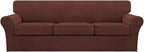 Turquoize 4 Piece Sofa Covers for 3 Cushion Couch Sofa Slipcover Soft Couch by Turquoize