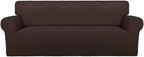 PureFit Stretch Couch Covers for Sofa Large Sofa Slipcovers Chocolate | 1-Piece by PureFit