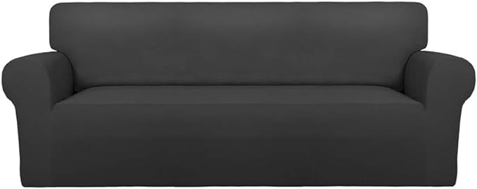PureFit Stretch Couch Covers for Sofa Large Sofa Slipcovers Dark Gray | 1-Piece by PureFit