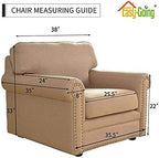 Easy-Going Reversible Couch Cover, Small Chair, Camel/Ivory | Machine Washable - Image 7