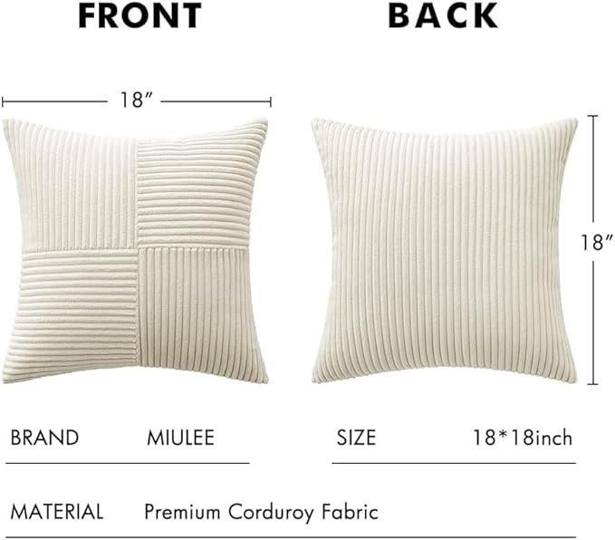 MIULEE Cream White Decorative Throw Pillow Covers - Image 7