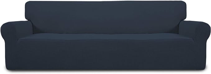 Easy-Going Stretch 4 Seater Oversized Sofa Couch Cover Dark Blue | 1-Piece by Easy-Going