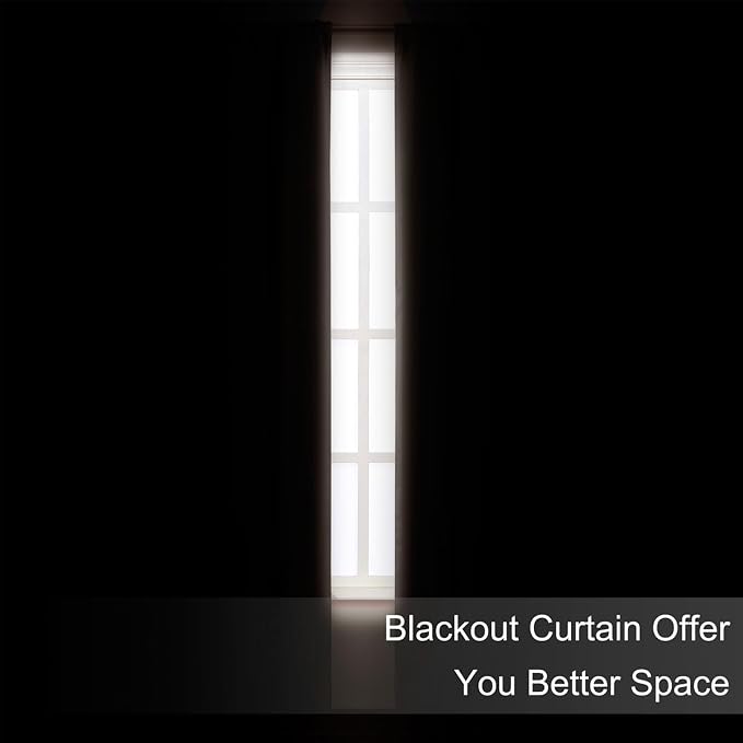 Brown Thermal Blackout Curtains/52 x 95 Inch/Set of 2 Panels Room Darkening - Image 3