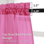 Hot Pink Sheer Curtains 108 Inches Long 2 Panels - Image 3