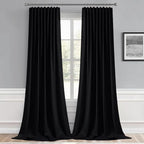 MIULEE Black Back Tab Blackout Curtains 52x120 Inch Long 2 Panels Set | Rod - Image 9