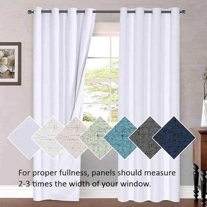 H.VERSAILTEX White Linen Sheer Curtains - Image 9