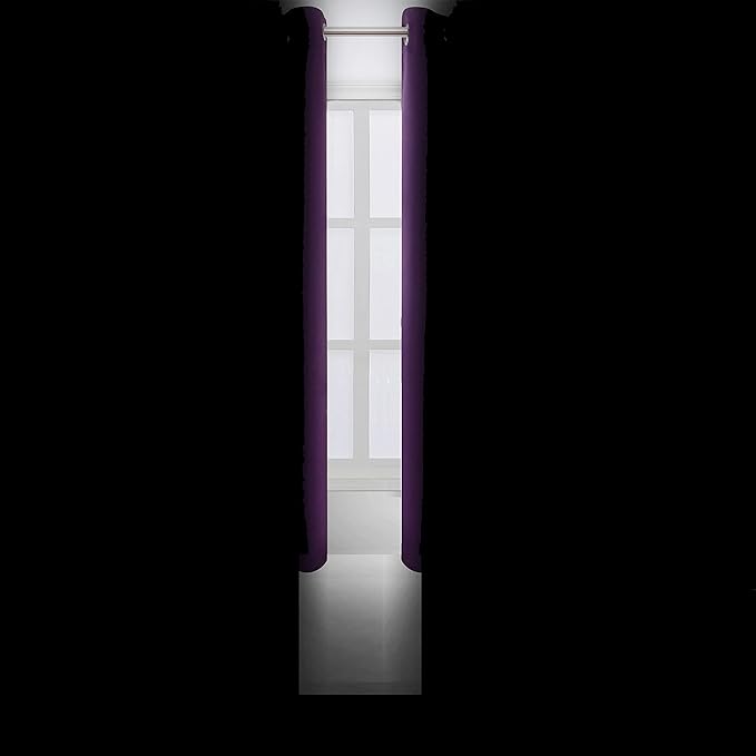 Purple Blackout Curtains 34 x 63 Inch Length/Set of 2 Curtain Panels/Thermal - Image 3