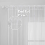 MIULEE 2 Panels White Sheer Curtains - Image 2