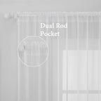 MIULEE 2 Panels White Sheer Curtains - Image 2
