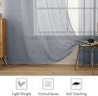 MIULEE 2 Panels Sheer Curtains for Living Room 54X96 Inch Dark Grey | Window - Image 4