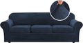 H.VERSAILTEX Velvet 4 Piece High Stretch Sofa Slipcover Sofa Cover Furniture by HVERSAILTEX