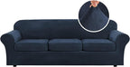H.VERSAILTEX Velvet 4 Piece High Stretch Sofa Slipcover Sofa Cover Furniture by HVERSAILTEX