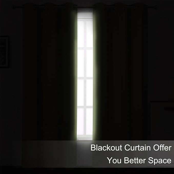 Blackout Curtains 52 x 84 inches Long Sage Green Curtains Set of 2 Panels - Image 3
