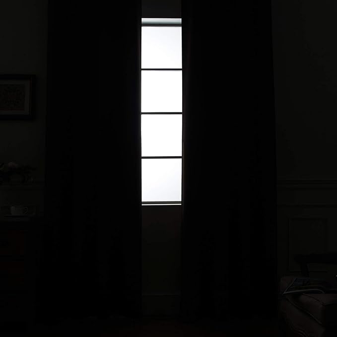 Yakamok Pure White 100% Blackout Curtains 72 Inches Long 52" Wide 2 Panel | - Image 9