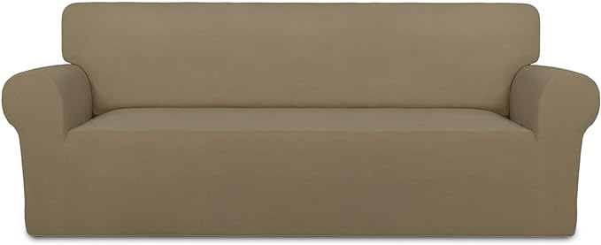 PureFit Stretch Couch Covers for Sofa Large Sofa Slipcovers Tan | 1-Piece Sofa by PureFit