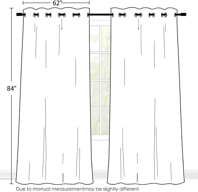 SimpleHome Cream 100% Blackout Curtains Room Darkening Living Room 84 Inch | - Image 2