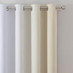 Beige and Greyish White Ombre Blackout Curtains Living Room 90 Inches Long | - Image 4