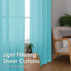 Aqua Sheer Curtains 45 Inches Long 2 Panels - Image 4