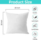 QUBA LINEN Throw Pillow Inserts, 20x20 Inches - Image 4