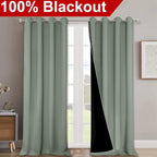 NICETOWN 100% Blackout Window Curtain Panels, Heat and Full Light Blocking - Image 2