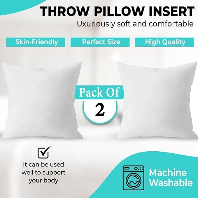 QUBA LINEN Throw Pillow Inserts, 26x26 Inches - Image 8