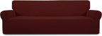 Easy-Going Stretch 4 Seater Oversized Sofa Couch Cover Wine | 1-Piece Extra by Easy-Going