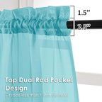 Aqua Sheer Curtains 108 Inches Long 2 Panels - Image 3