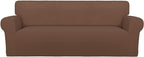 PureFit Stretch Couch Covers for Sofa Large Sofa Slipcovers Brown | 1-Piece by PureFit