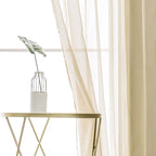 MIULEE 2 Panels Sheer Curtains for Living Room 54 X 90 Inches Beige | Window - Image 4
