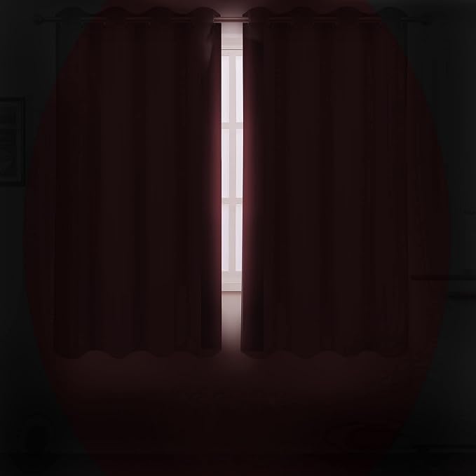 Burgundy Red Blackout Curtains 42 x 63 Inch Length/Set of 2 Curtain - Image 3