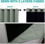 NICETOWN Greyish Green 100% Blackout Lined Curtains, 2 Thick Layers Narrow Wide - Image 5