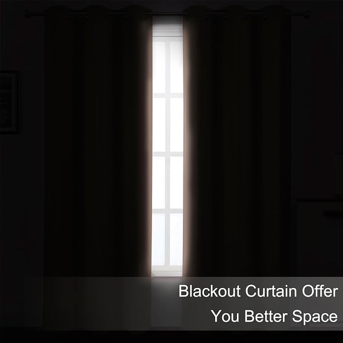 Blackout Curtains 66 x 95 inch/Blush Curtains Set of 2 Panels/Thermal Insulated - Image 3