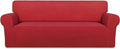 PureFit Stretch Couch Covers for Sofa Large Sofa Slipcovers Red | 1-Piece Sofa by PureFit