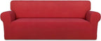 PureFit Stretch Couch Covers for Sofa Large Sofa Slipcovers Red | 1-Piece Sofa by PureFit