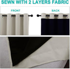 NICETOWN Natural 100% Blackout Curtains 45 inches Long, 2 Thick Layers - Image 5