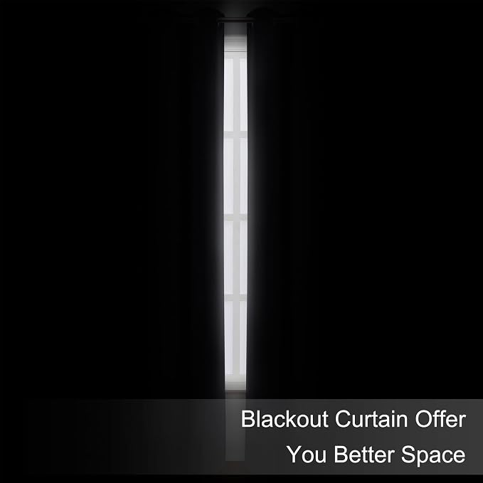 Dark Grey Thermal Blackout Curtains/38 x 84 Inch/Set of 2 Panels Room Darkening - Image 3