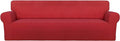 PureFit Stretch Couch Covers for Sofa 4 Seater Slipcovers Red | 1-Piece Sofa by PureFit