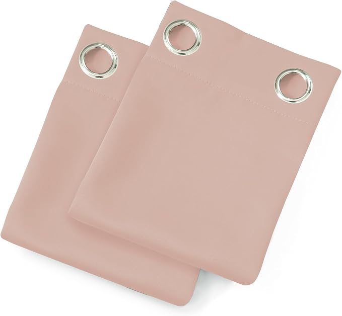 Blush Blackout Curtains 66 x 63 Inch Length/Set of 2 Curtain Panels/Thermal - Image 9