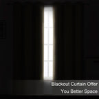 Blackout Curtains 52 x 90 Inch Long Beige Curtains Set of 2 Panels Room - Image 3