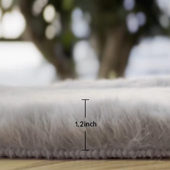ORINOVA Silver Grey Plush Washable Area Rugs 8x10 Shag Rugs - Image 2