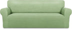 PureFit Stretch Oversized Couch Covers Fleece Sofa Slipcovers Sage Green | by PureFit