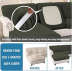 H.VERSAILTEX Sectional Couch Covers 3 Pieces Sofa Seat Cushion Covers L Shape - Image 6