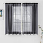 MIULEE 2 Panels Sheer Curtains for Living Room 54 X 45 Inches Black | Window by MIULEE