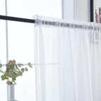 SpaceDresser Basic Rod Pocket Sheer Voile Window Curtain Panels White 1 Pair 2 - Image 5