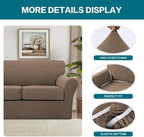 Turquoize 4 Piece Sofa Covers for 3 Cushion Couch Sofa Slipcover Soft Couch - Image 4