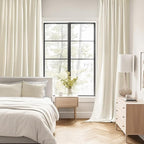MIULEE Beige White Back Tab Blackout Curtains 52x72 Inches Long 2 Panel Set | - Image 2